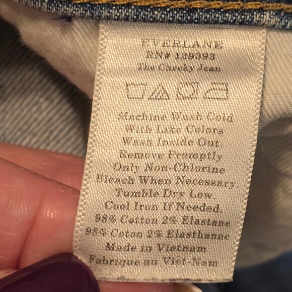Everlane Cheeky Jean Womens Size 25 Light Blue Slim Straight Casual Minimalist - Picture 4 of 12
